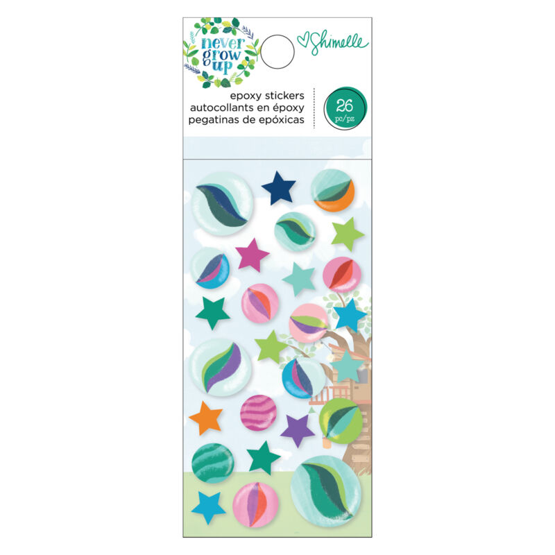 American Crafts- Shimelle - Never Grow Up Epoxy Stickers (26 Piece)