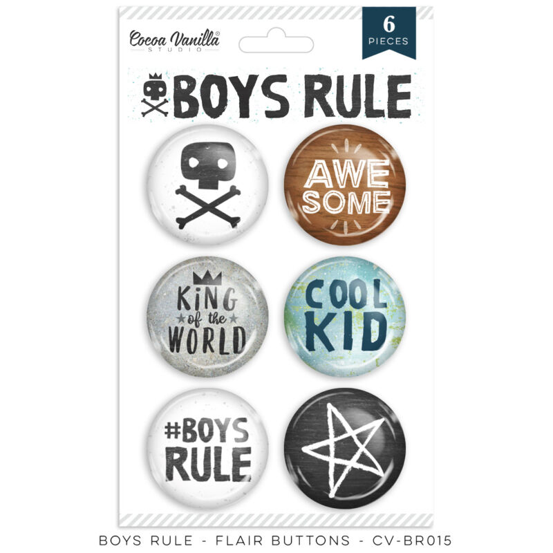 Cocoa Vanilla Studio - Boys Rule Flair Buttons