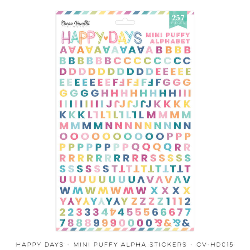 Cocoa Vanilla Studio - Happy Days Mini Puffy Alphabet Stickers