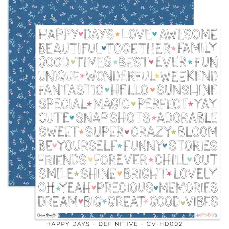 Cocoa Vanilla Studio - Happy Days 12x12 Paper - Definitive
