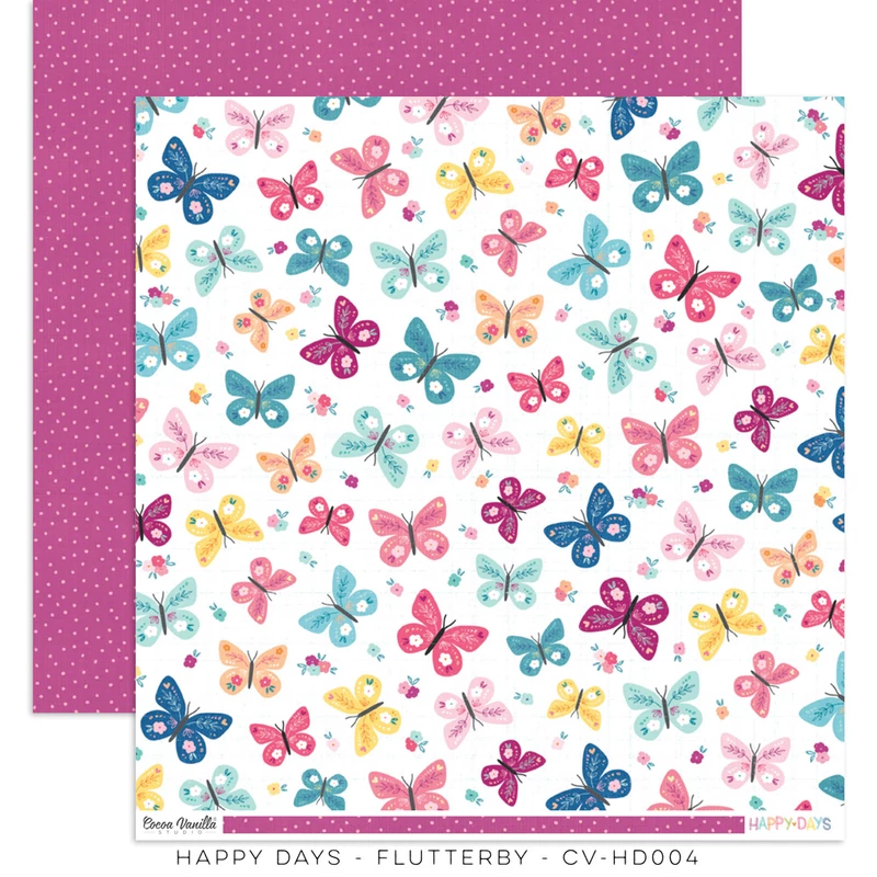 Cocoa Vanilla Studio - Happy Days 12x12 Papír - Flutterby