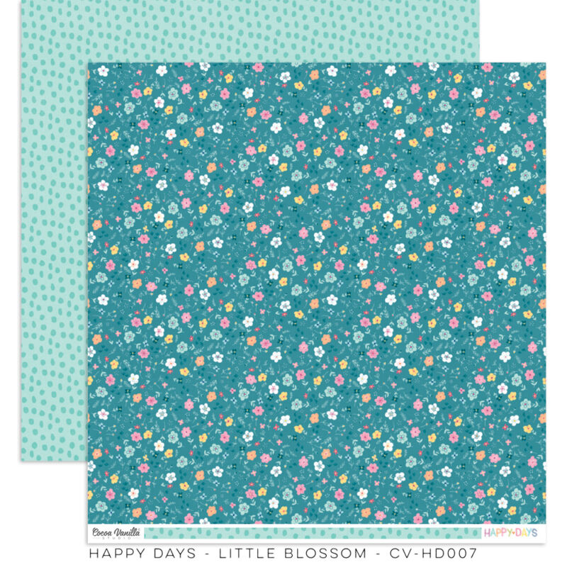 Cocoa Vanilla Studio - Happy Days 12x12 Paper - Little Blossom