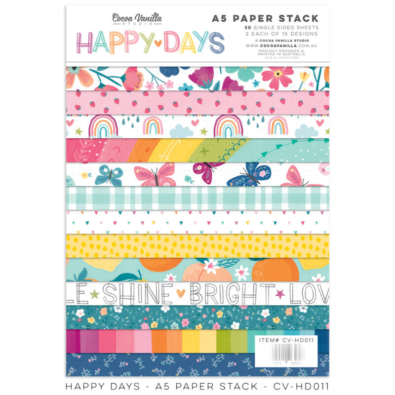 Cocoa Vanilla Studio - Happy Days A5 Paper Stack