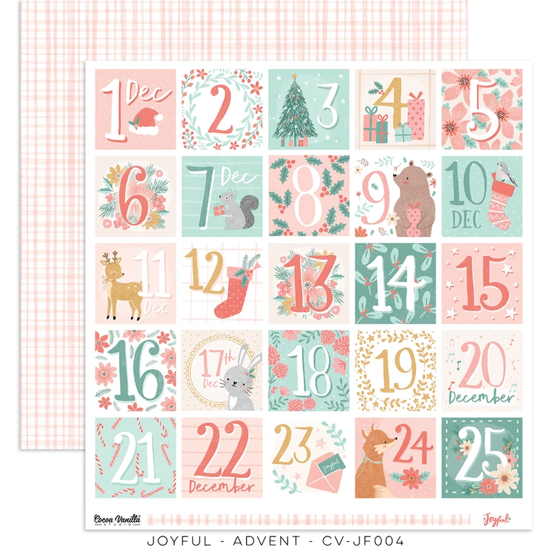 Cocoa Vanilla Studio - Joyful 12x12 Paper - Advent