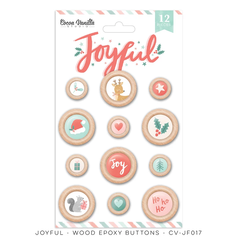 Cocoa Vanilla Studio - Joyful Wood Epoxy Buttons
