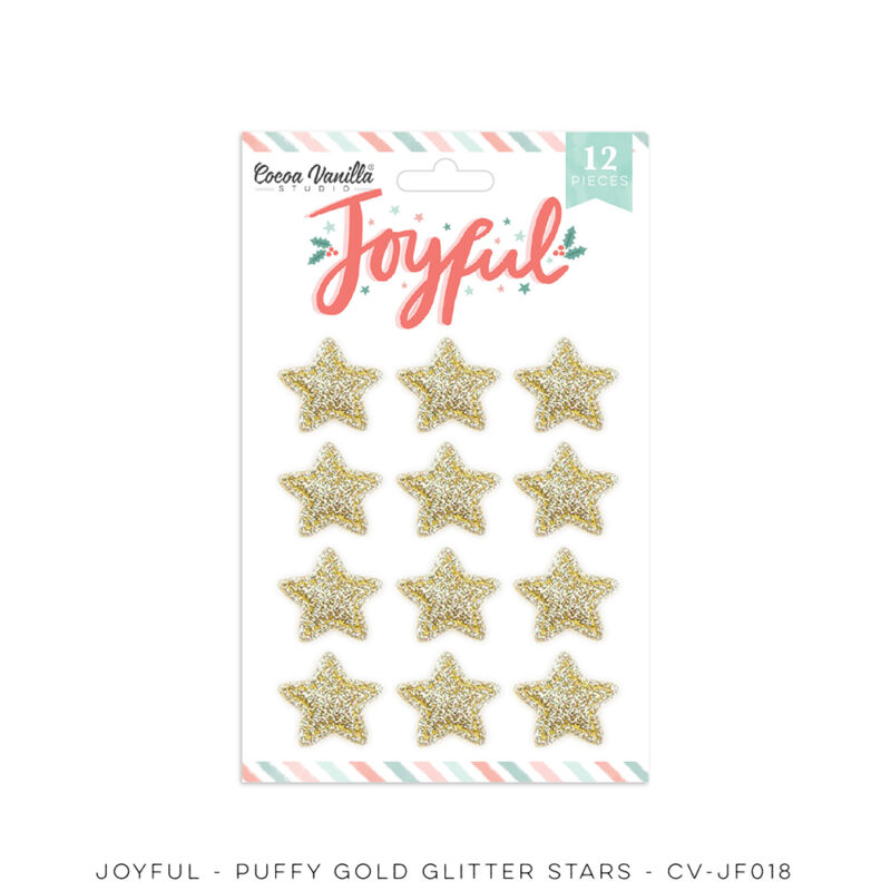 Cocoa Vanilla Studio - Joyful Puffy Gold Glitter Stars