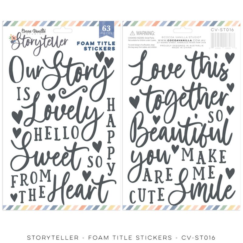 Cocoa Vanilla Studio - Storyteller Foam Title Stickers