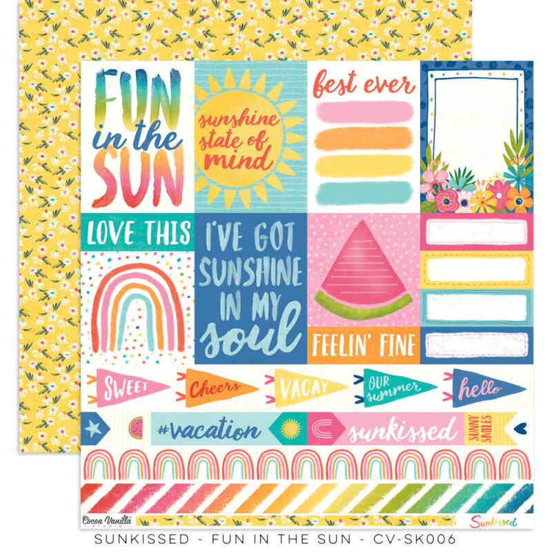 Cocoa Vanilla Studio - Sunkissed 12x12 scrapbook papír - Fun In The Sun