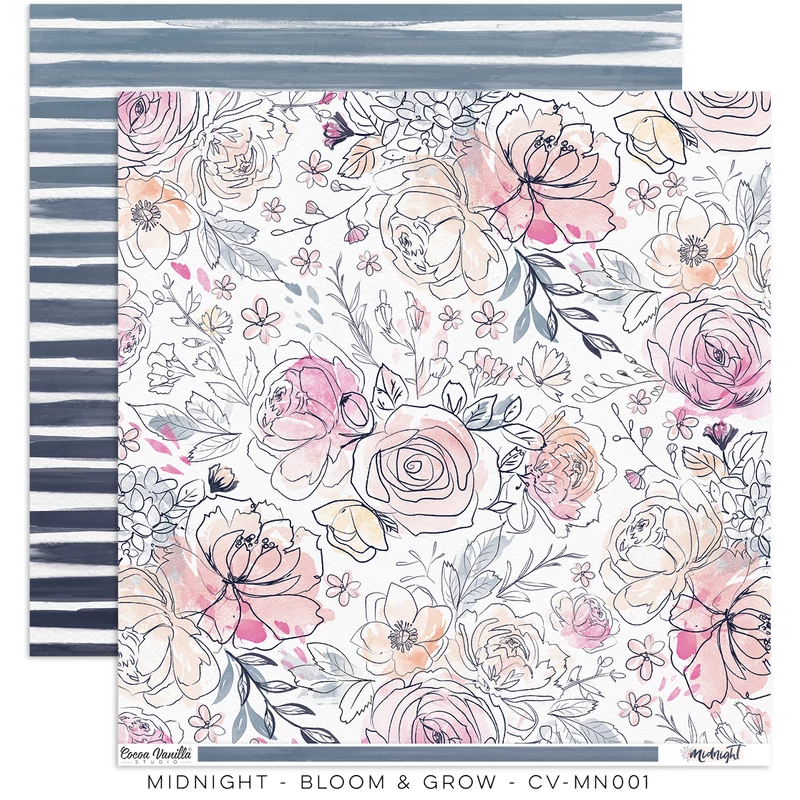 Cocoa Vanilla Studio - Midnight 12x12 Paper - Bloom & Grow