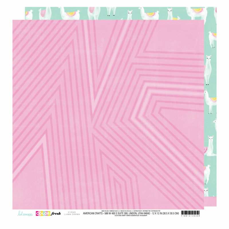 Heidi Swapp - Color Fresh 12x12 Patterned Paper - Llama Drama