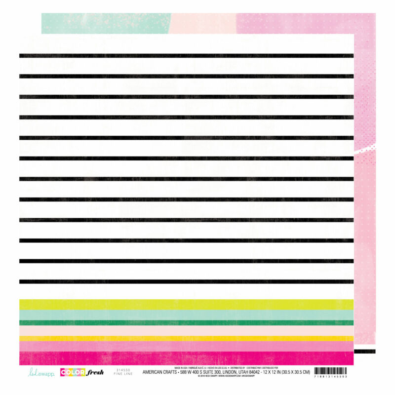 Heidi Swapp - Color Fresh 12x12 Patterned Paper - Fine Line