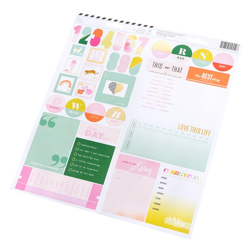 Heidi Swapp 2 Sheets Memory Planner Label Cardstock Stickers