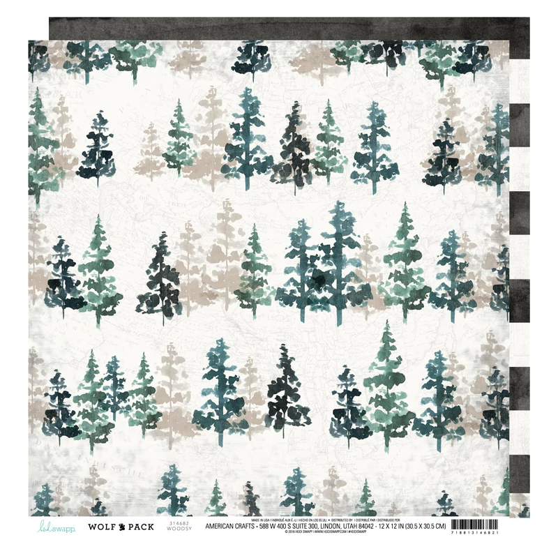 Heidi Swapp - Wolf Pack 12x12 scrapbook papír - Woodsy
