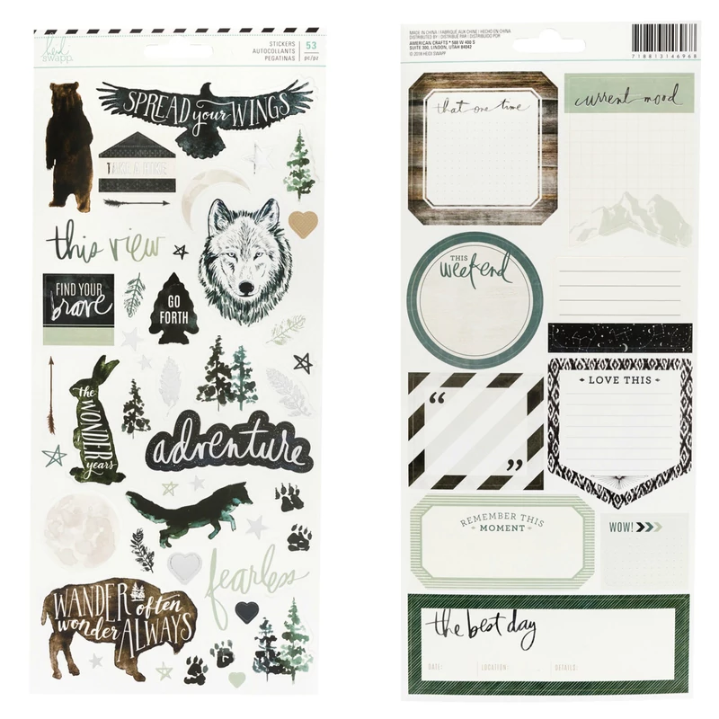 Heidi Swapp - Wolf Pack 6x12 Cardstock Stickers (53 Piece)