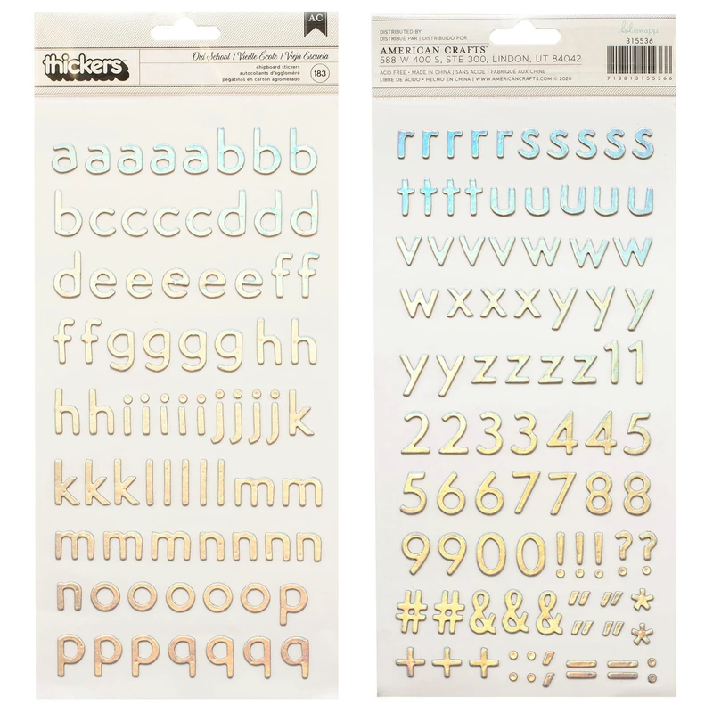 Heidi Swapp - Old School Chipboard Alpha Thickers (183 Piece)