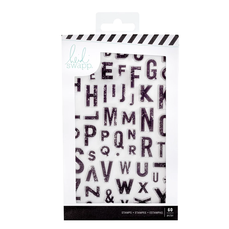 Heidi Swapp - Honey & Spice Clear Acrylic Stamps - Alpha (60 Piece)