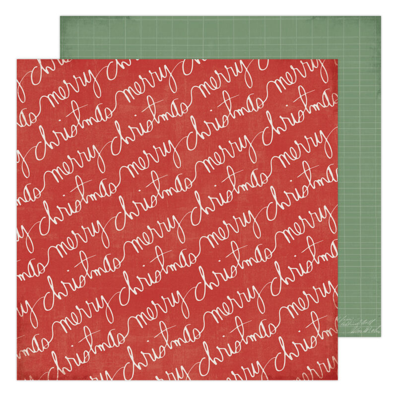 Heidi Swapp - Winter Wonderland 12x12 Patterned Paper - Merry Christmas