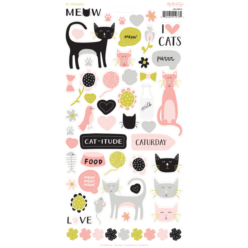 My Mind's Eye - Meow 6 x 12 Sticker Sheet