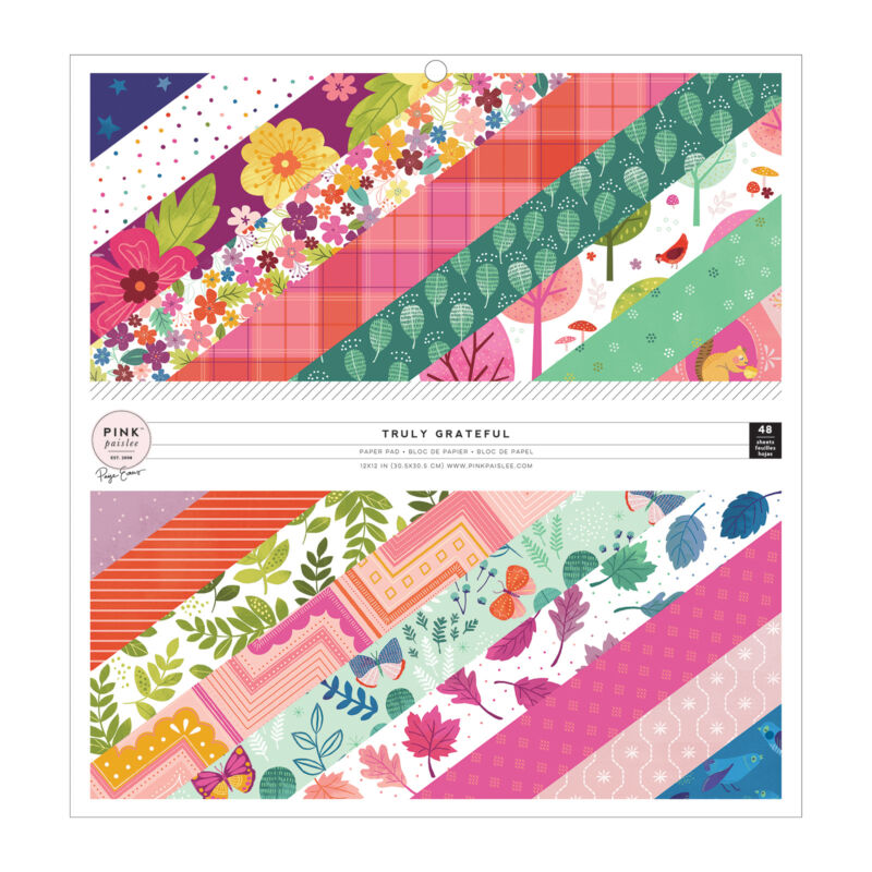 Pink Paislee - Paige Evans - Truly Grateful 12x12 Paper Pad (48 Sheets)