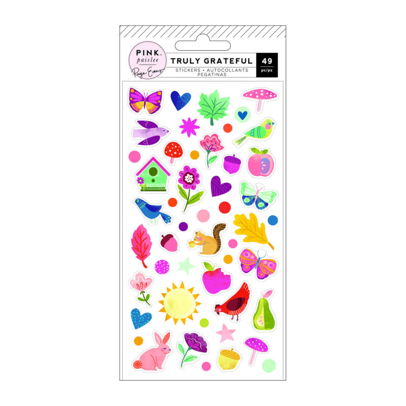 Pink Paislee - Paige Evans - Truly Grateful Puffy Stickers (49 Piece)