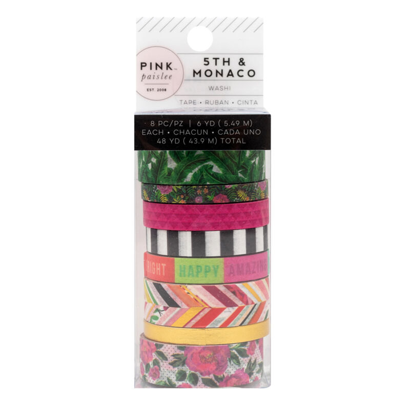 Pink Paislee - 5th and Monaco Washi Tape (8 Piece)