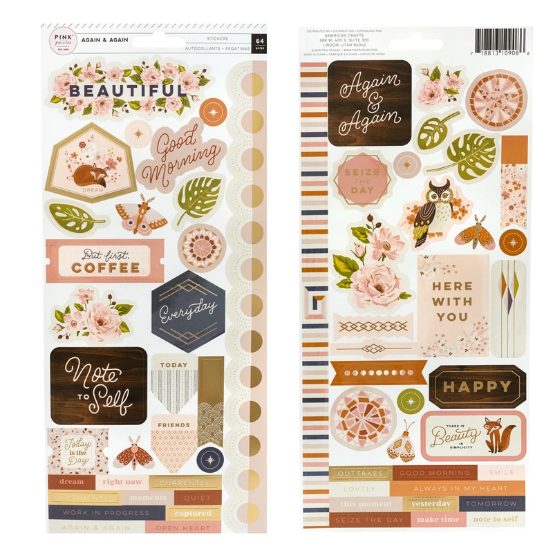 Pink Paislee - Again &amp; Again 6x12 Cardstock Stickers (64 Piece)