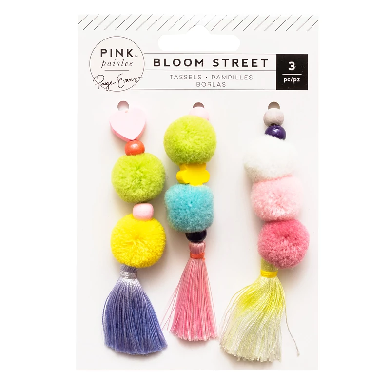 Pink Paislee - Paige Evans - Bloom Street Tassels - Pom Poms (3 Piece)