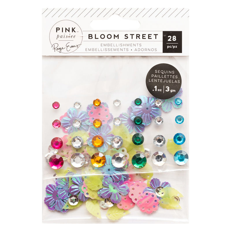 Pink Paislee - Paige Evans - Bloom Street Mixed Embellishments (28 Piece)