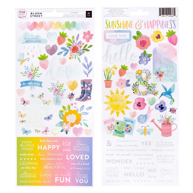 Pink Paislee - Paige Evans - Bloom Street 6x12 Cardstock Sticker (97 Piece)