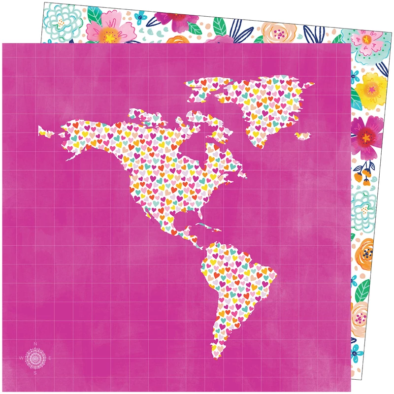 American Crafts - Paige Evans - Go the Scenic Route 12x12 Paper - Paper 18
