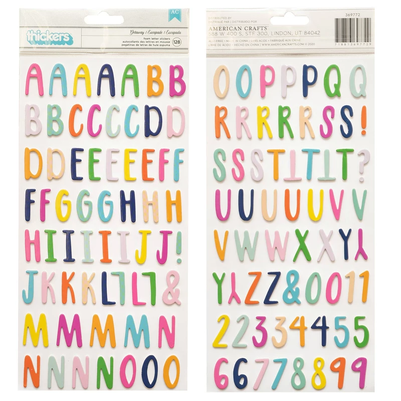 American Crafts - Paige Evans - Go the Scenic Route Foam Alpha Thickers (128 Piece)
