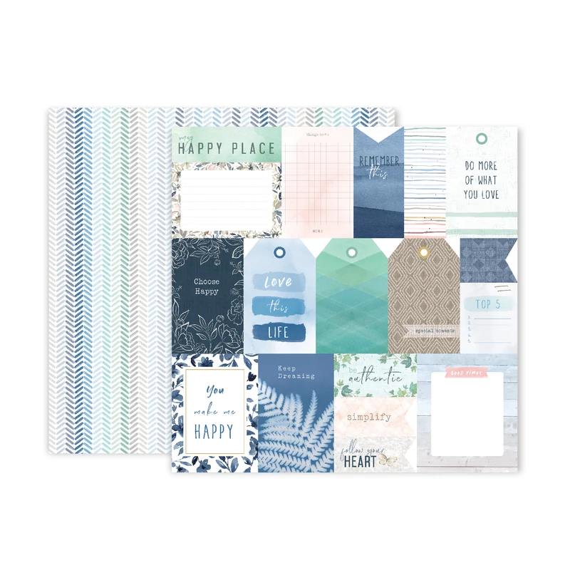 Pink Paislee - Indigo and Ivy 12x12 Patterned Paper -  1