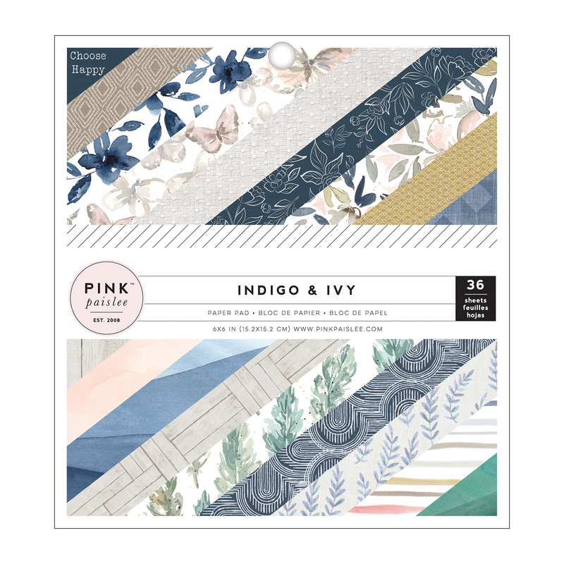 Pink Paislee - Indigo and Ivy 6x6 Paper Pad (36 Sheets)