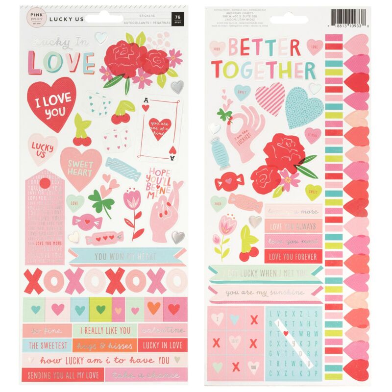 Pink Paislee - Lucky Us 6x12 Cardstock Stickers (76 Piece)