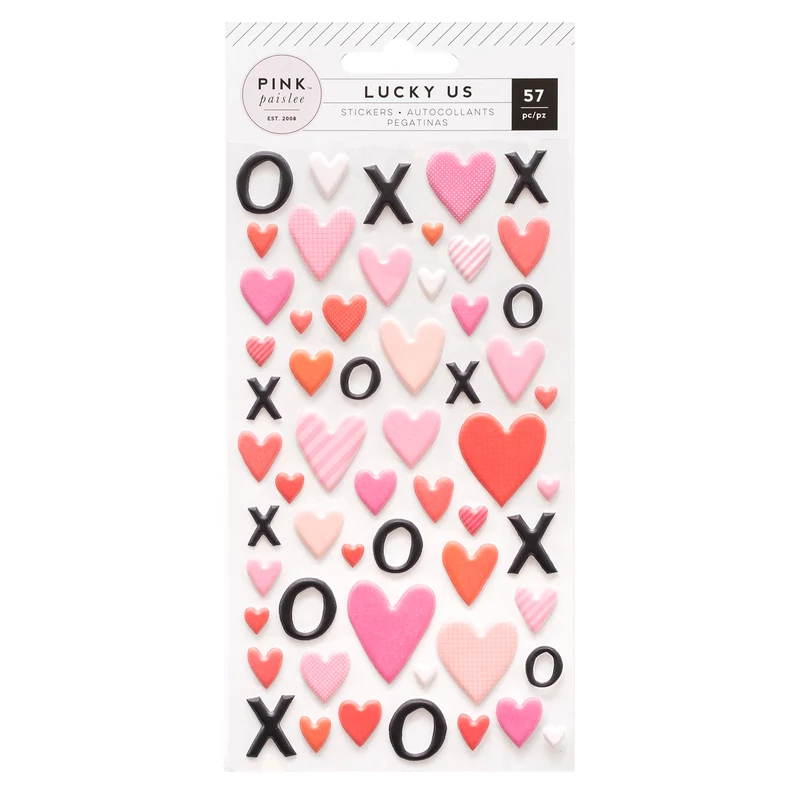 Pink Paislee - Lucky Us Puffy Stickers (58 Piece)