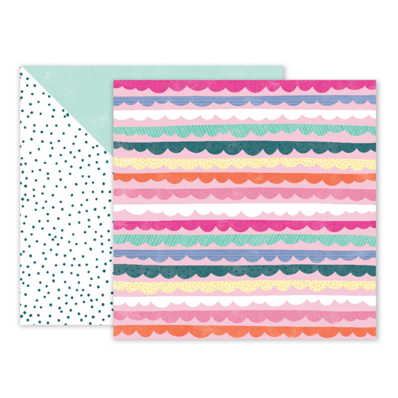 Pink Paislee - Paige Evans Oh My Heart 12 x 12 Double Sided Paper 17