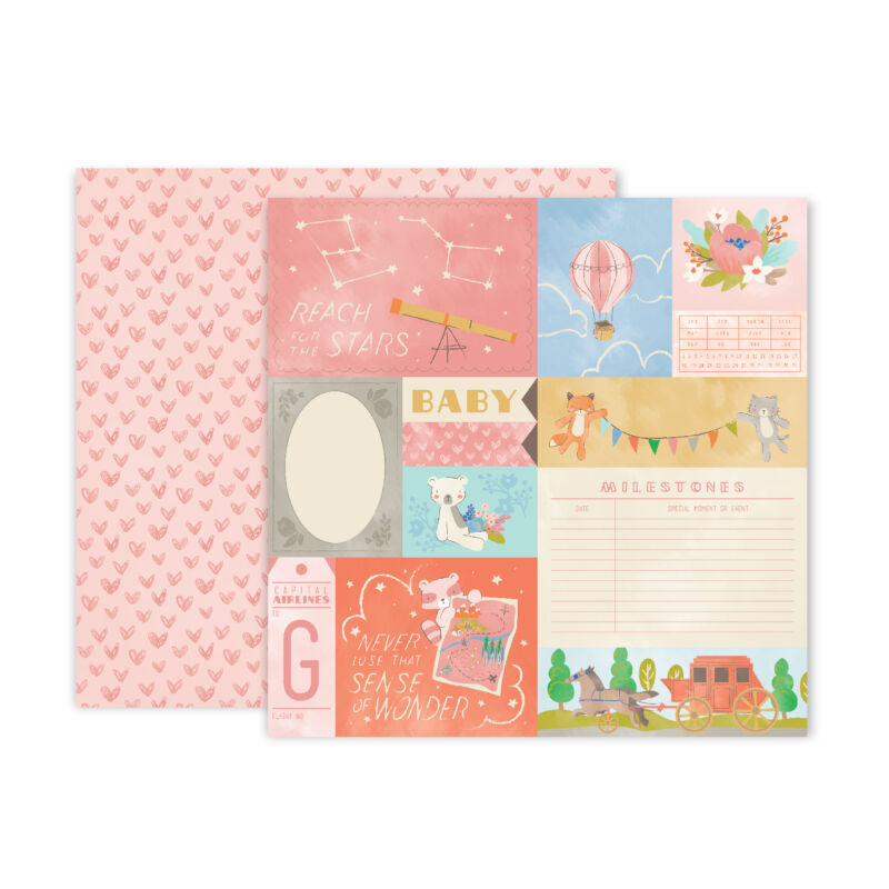 Pink Paislee - Little Adventurer 12x12 Patterned Paper - Paper 1