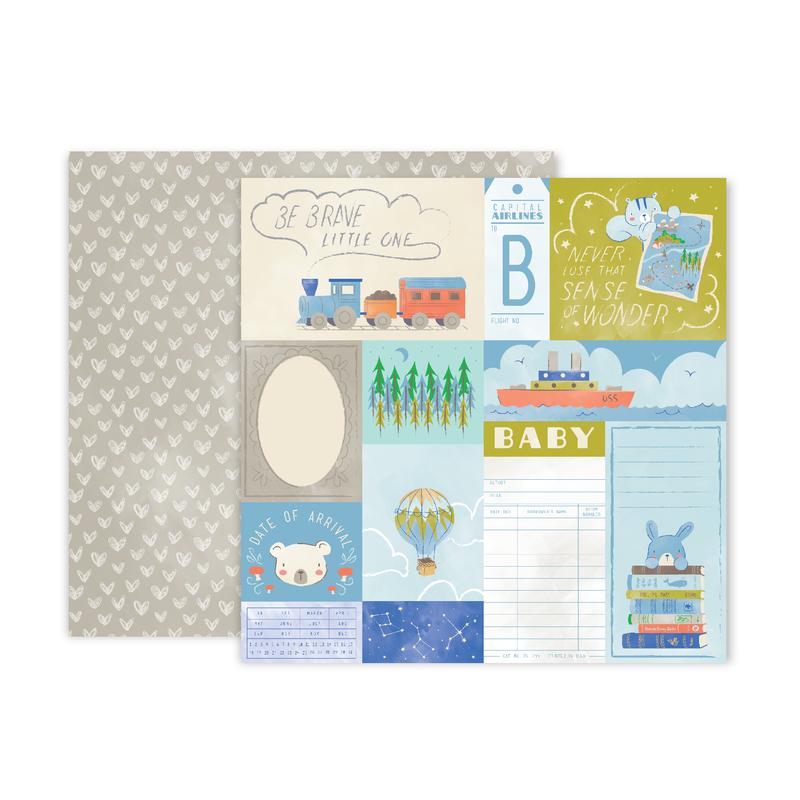 Pink Paislee - Little Adventurer 12x12 Patterned Paper - Paper 8