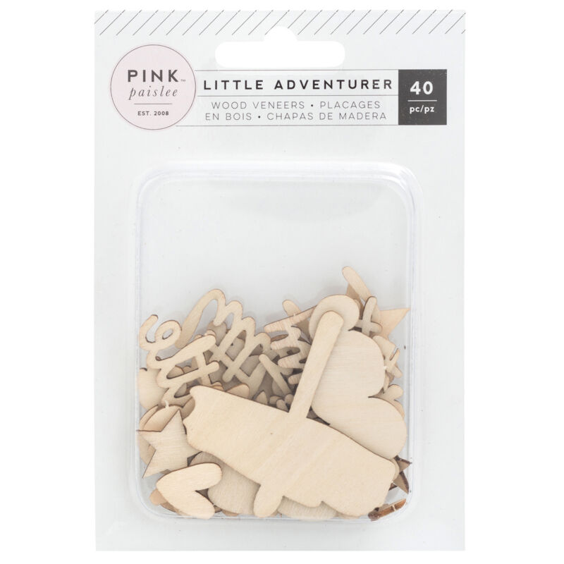 Pink Paislee - Little Adventurer Wood Veneers (40 Piece)