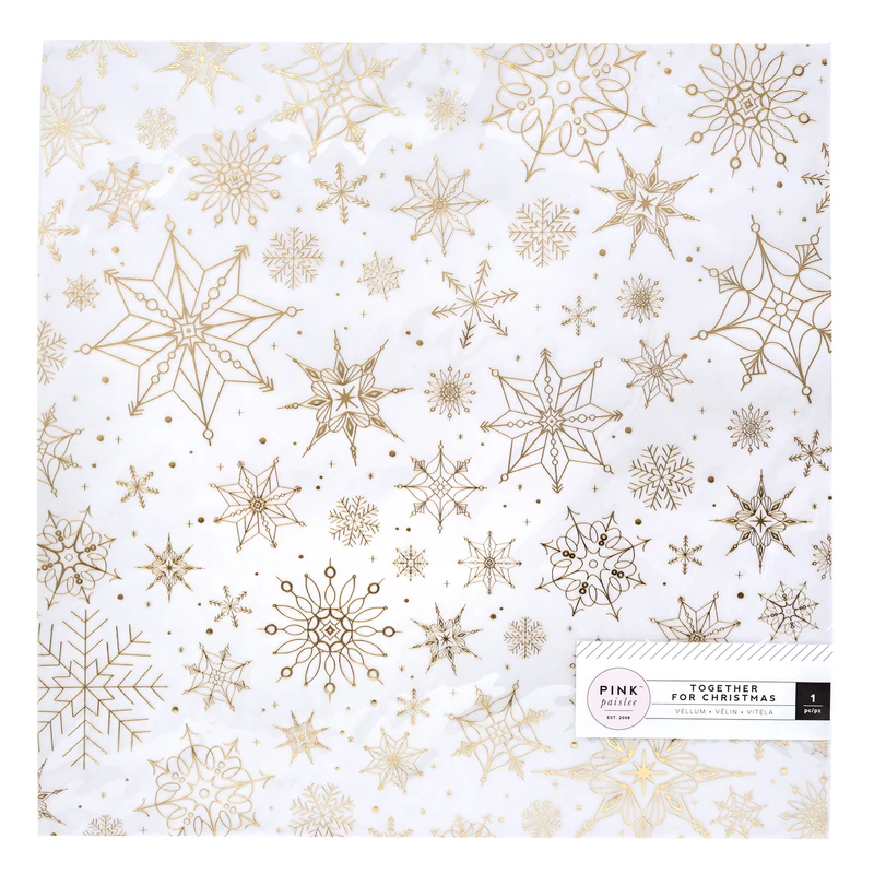Pink Paislee - Together For Christmas 12x12 Specialty Vellum Paper- Snow Flakes