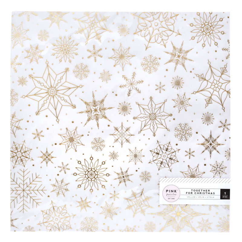 Pink Paislee - Together For Christmas 12x12 Specialty Vellum Paper- Snow Flakes