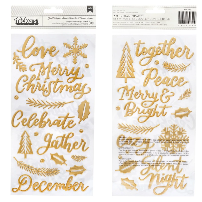 Pink Paislee - Together For Christmas Word Thickers (50 Piece)