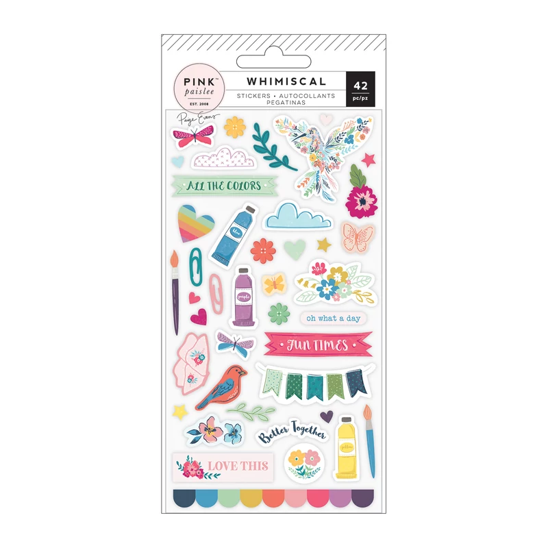 Pink Paislee - Paige Evans Whimsical Puffy Stickers (42 Piece)