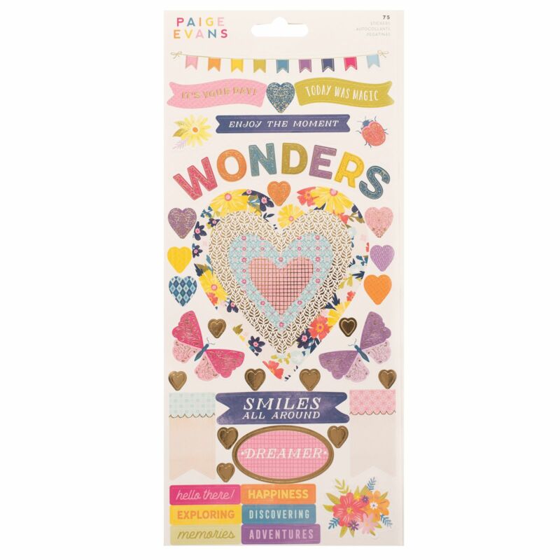 American Crafts - Paige Evans - Wonders 6x12 Sticker Sheet (74 Piece)