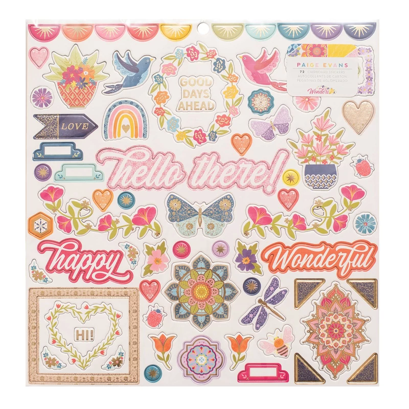 American Crafts - Paige Evans - Wonders 12x12 Chipboard Stickers (72 Piece)