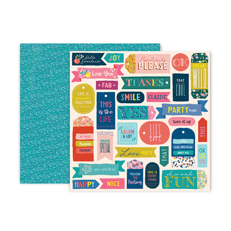 Pink Paislee - Paige Evans - Pick Me Up 12x12 Patterned Paper 13