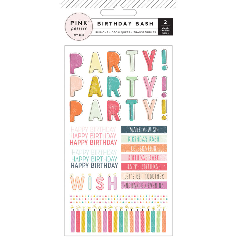 Pink Paislee - Birthday Bash Rub Ons