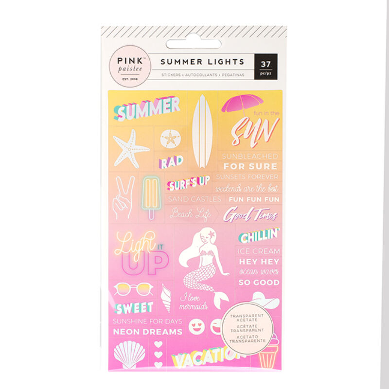 Pink Paislee - Summer Lights Acetate Stickers