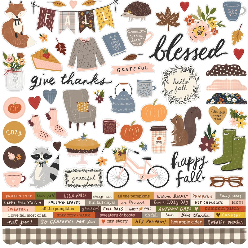 Simple Stories - Cozy Days 12x12 Cardstock Sticker