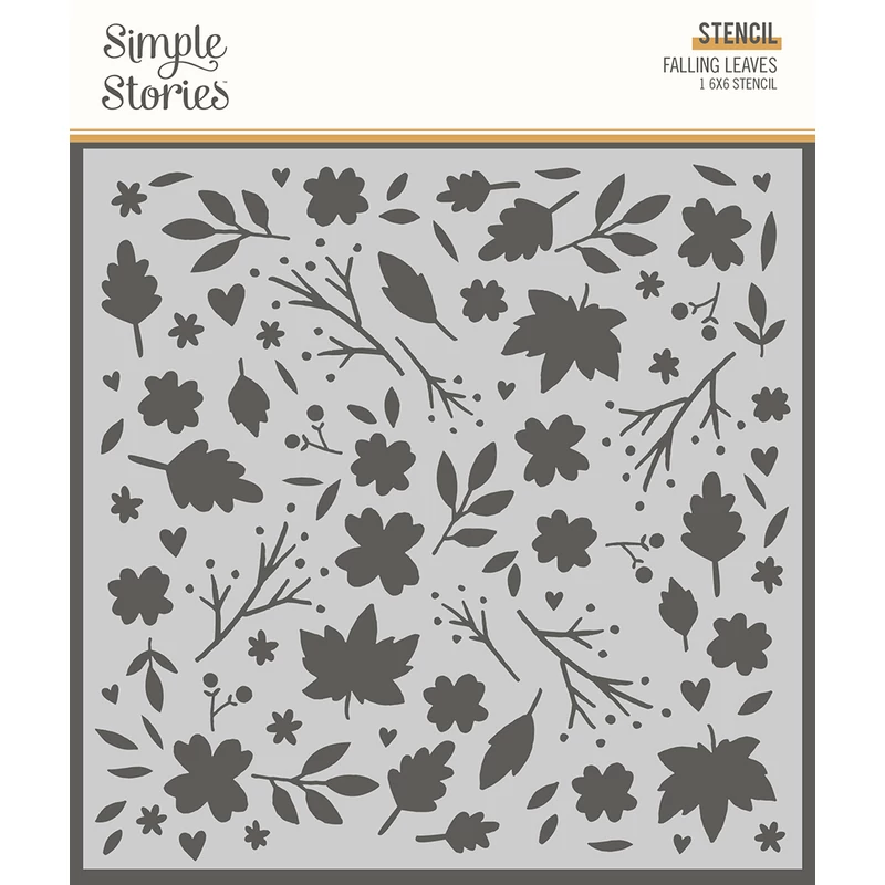 Simple Stories - Cozy Days 6x6 Stencil - Falling Leaves